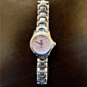 Tag Heuer Link Lady 27mm Pink Mother of Pearl Dial with diamonds